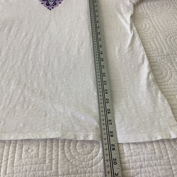 Talbots Women's White Cotton Embroidered Tunic Top size L - Picture 10 of 10